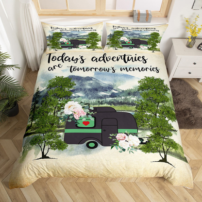 Camping Bedding Set Today's Adventures And Tomorrow's Memories Duvet Covers Colorful Unique Gift