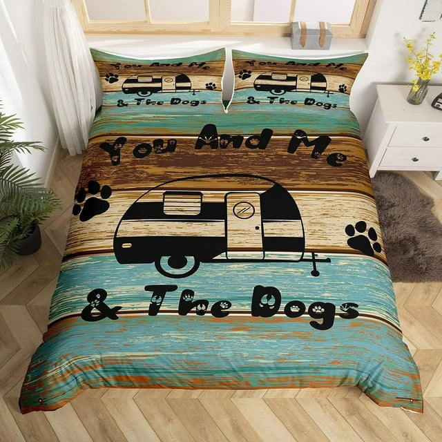 Camping Bedding Set You And Me And The Dogs Duvet Covers Colorful Unique Gift