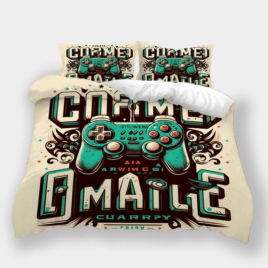 Game Bedding Set Game Controller Game Mail Duvet Covers Green White Unique Gift