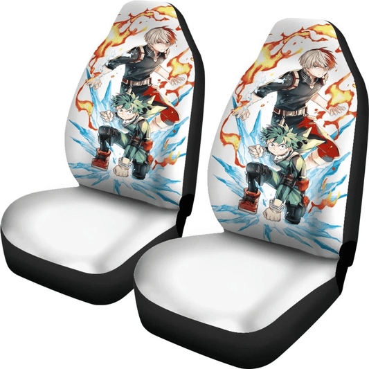 My Hero Academia Car Seat Covers Ice And Fire Shoto Deku Seat Covers