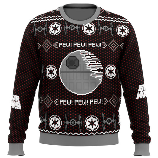 SW Sweatshirt Pew Pew Pew SW Pattern Sweatshirt Black Red Unisex