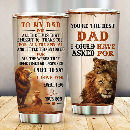 Unifinz Father's Day Tumbler Gift For Dad Lion For All The Time That I Forget To Thank You Tumbler Cup 2022