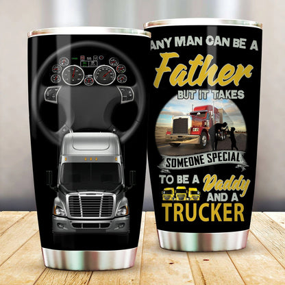 Unifinz Trucker Father Tumbler 20 oz Trucker Tumbler It Takes Someone Special To Be A Daddy And A Trucker Tumbler 20 oz Father's Day Gift 2022