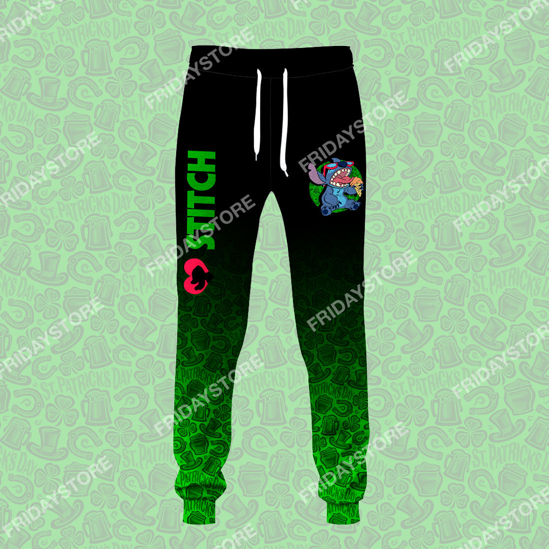 Unifinz LAS Pants My Emotions Patrick's Day Green Jogger Cute Awesome Stitch Pants 2022