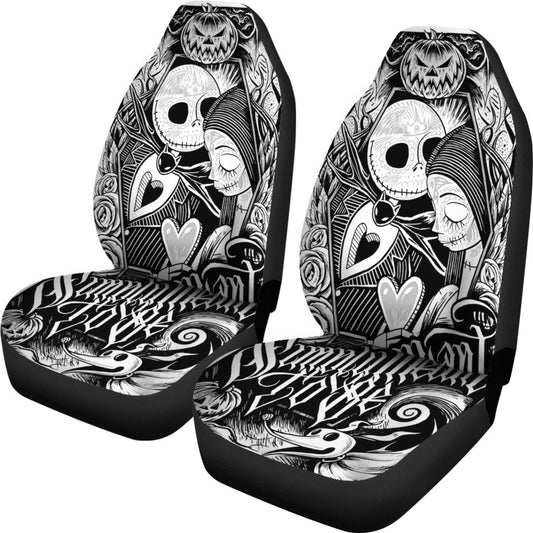 TNBC Car Seat Covers Jack Skellington And Sally Black White Seat Covers