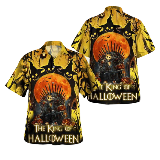 TNBC Hawaii Shirt The King Of Halloween Aloha Shirt Yellow Unisex