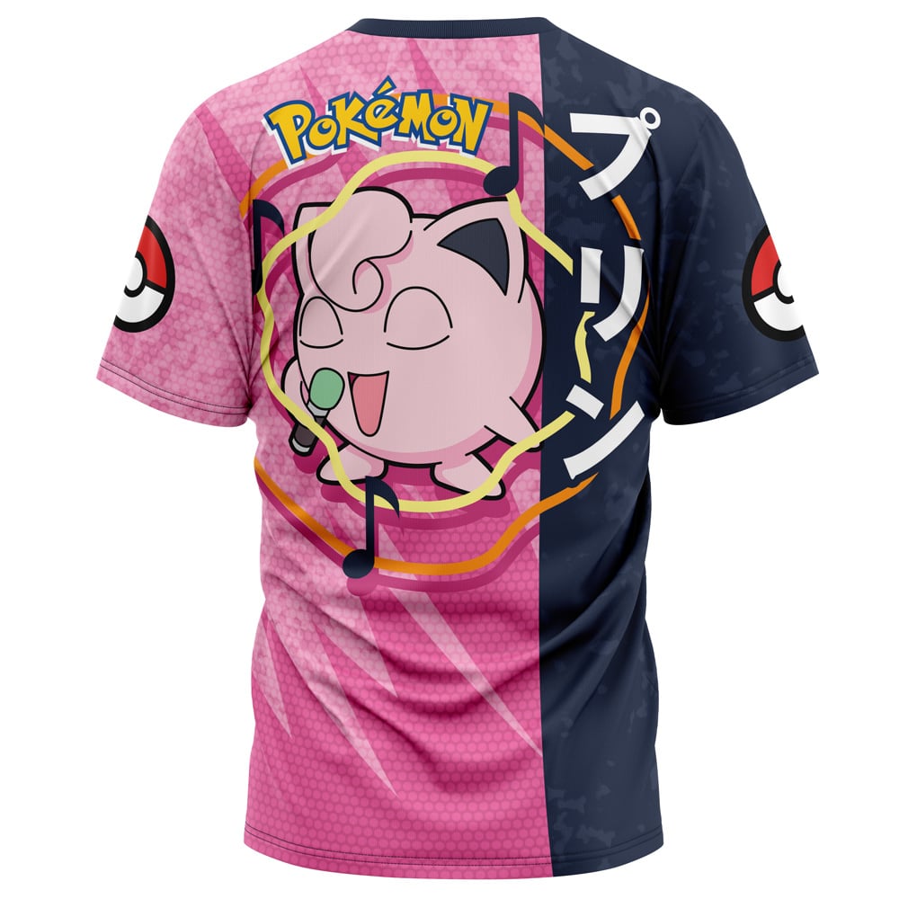 PKM T-shirt PKM Jigglypuff Attack Pose T-shirt Black Pink Unisex