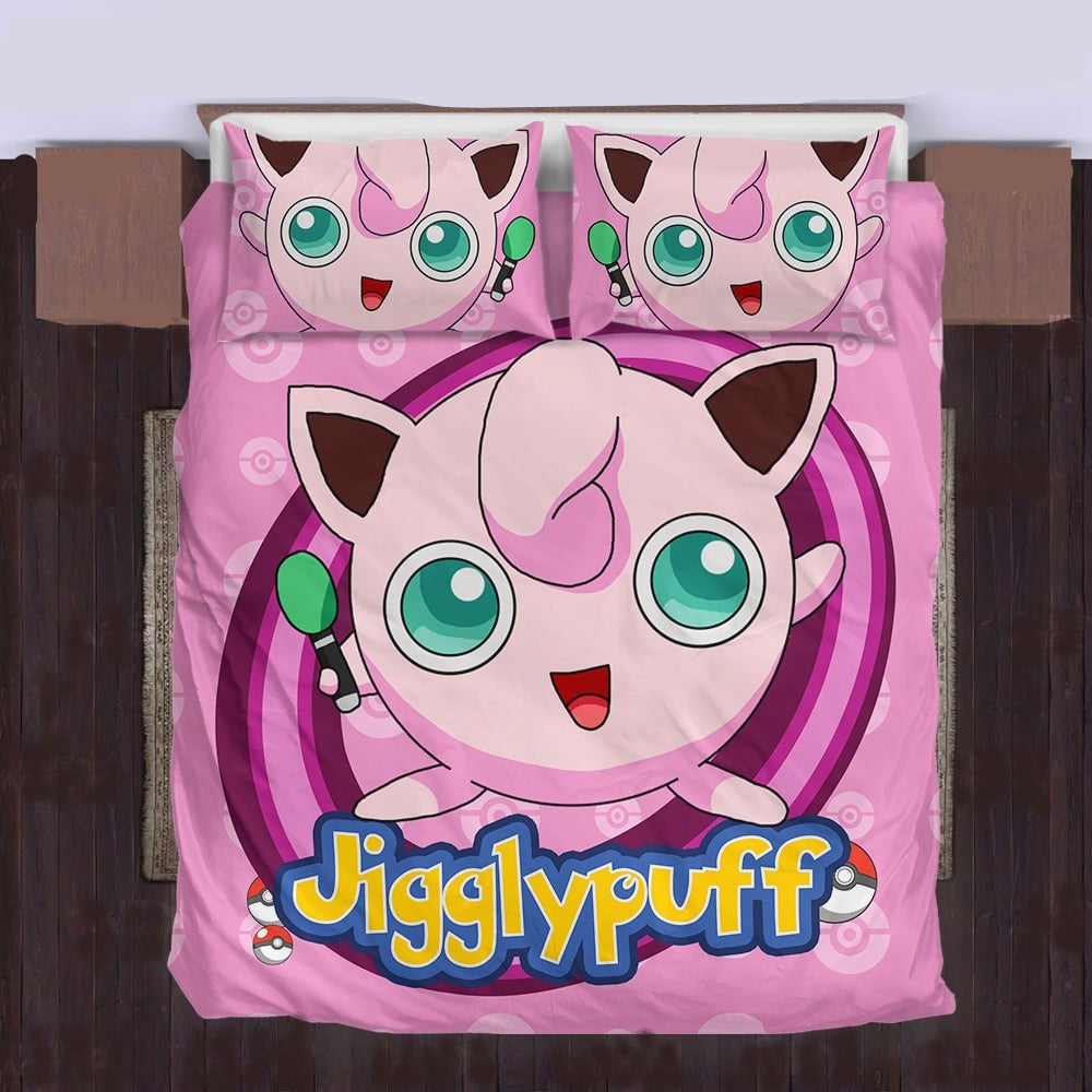 PKM Bedding Set PKM Jigglypuff Graphic Duvet Covers Pink Unique Gift ...