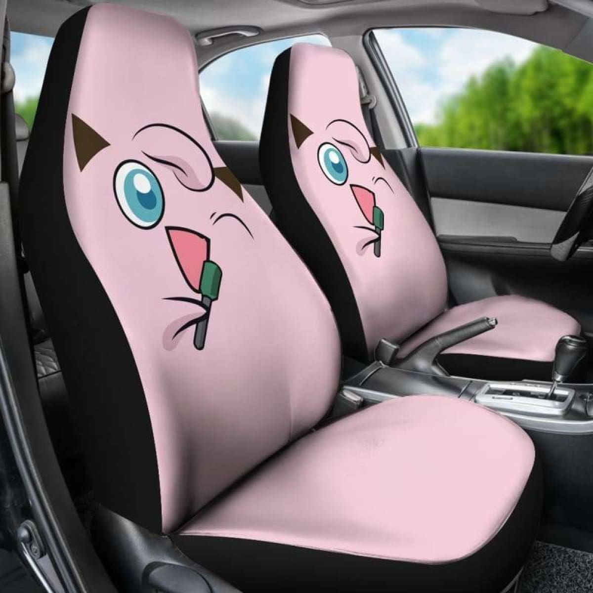 PKM Car Seat Covers PKM Jigglypuff Face Graphic Seat Covers Pink