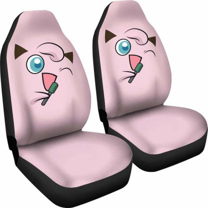 PKM Car Seat Covers PKM Jigglypuff Face Graphic Seat Covers Pink