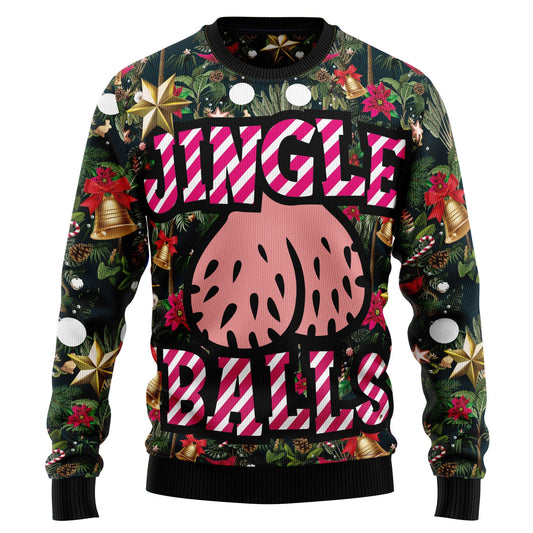 Christmas Sweatshirt Jingle Balls Christmas Funny Sweatshirt Colorful Unisex