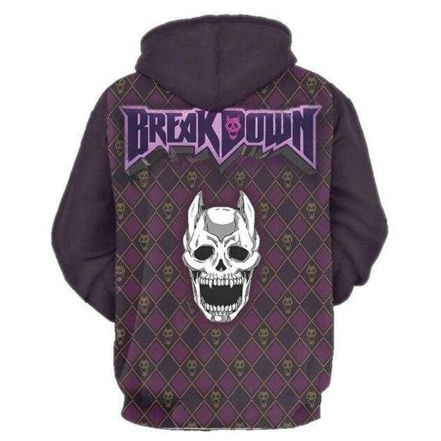 JoJo's Bizarre Adventure Hoodie JoJo Breakdown Devil Skull Hoodie Purp ...