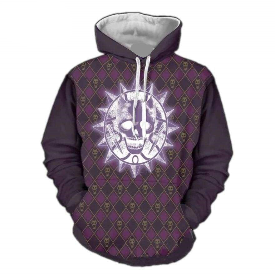 JoJo's Bizarre Adventure Hoodie JoJo Breakdown Devil Skull Hoodie Purp ...