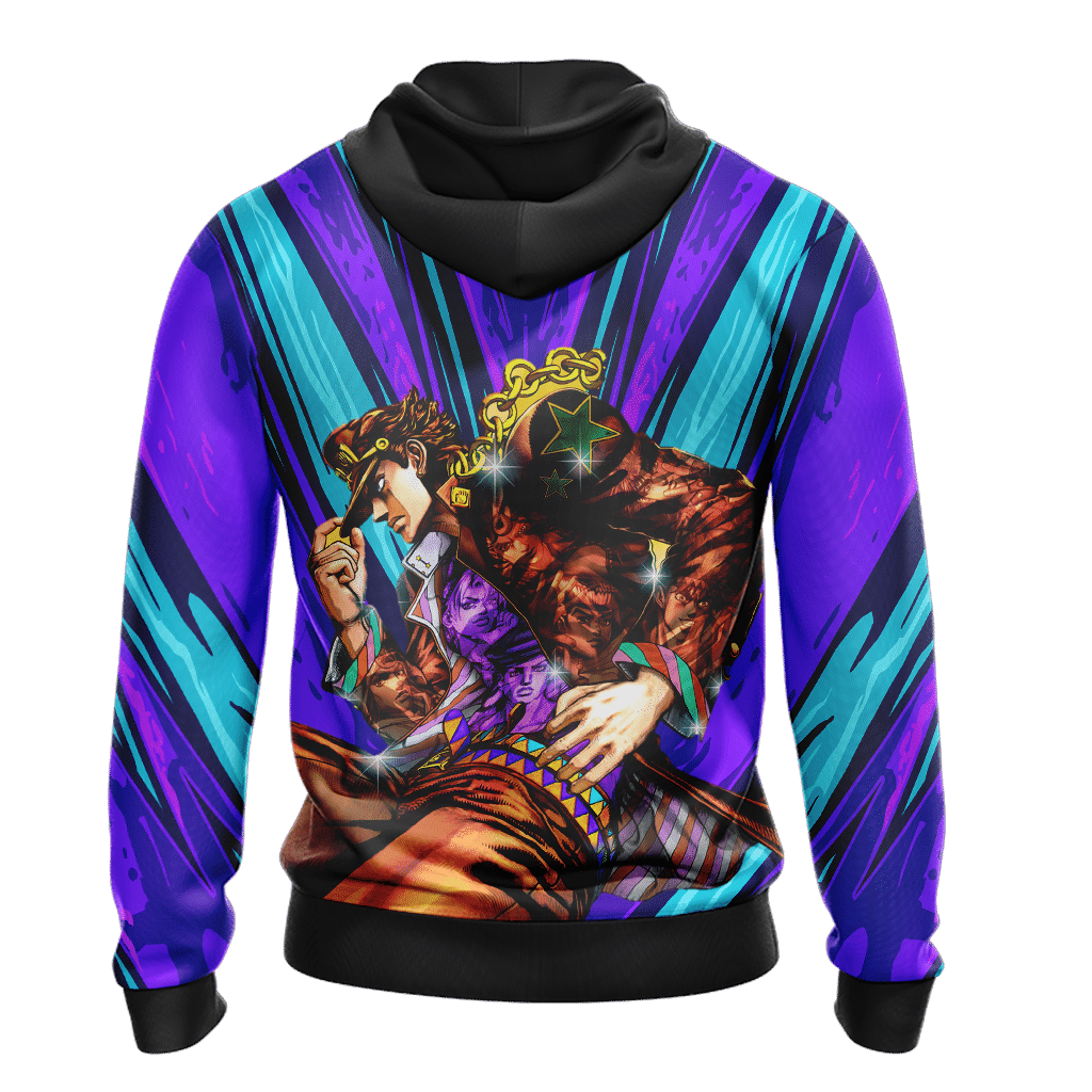 JoJo's Bizarre Adventure Hoodie Jojo's Bizarre Adventure Joseph Joestar Hoodie Purple Blue Unisex