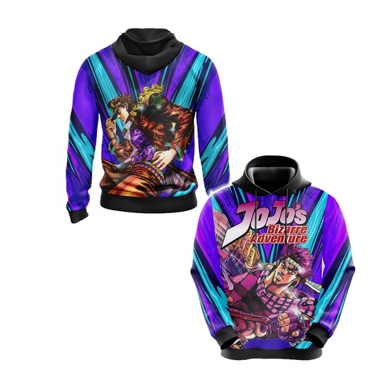 JoJo's Bizarre Adventure Hoodie Jojo's Bizarre Adventure Joseph Joestar Hoodie Purple Blue Unisex