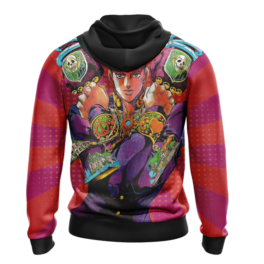 JoJos Bizarre Adventure Hoodie Jojos Bizarre Adventure Josuke Pose Graphic Hoodie Colorful Unisex