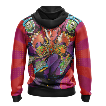 JoJos Bizarre Adventure Hoodie Jojos Bizarre Adventure Josuke Pose Graphic Hoodie Colorful Unisex