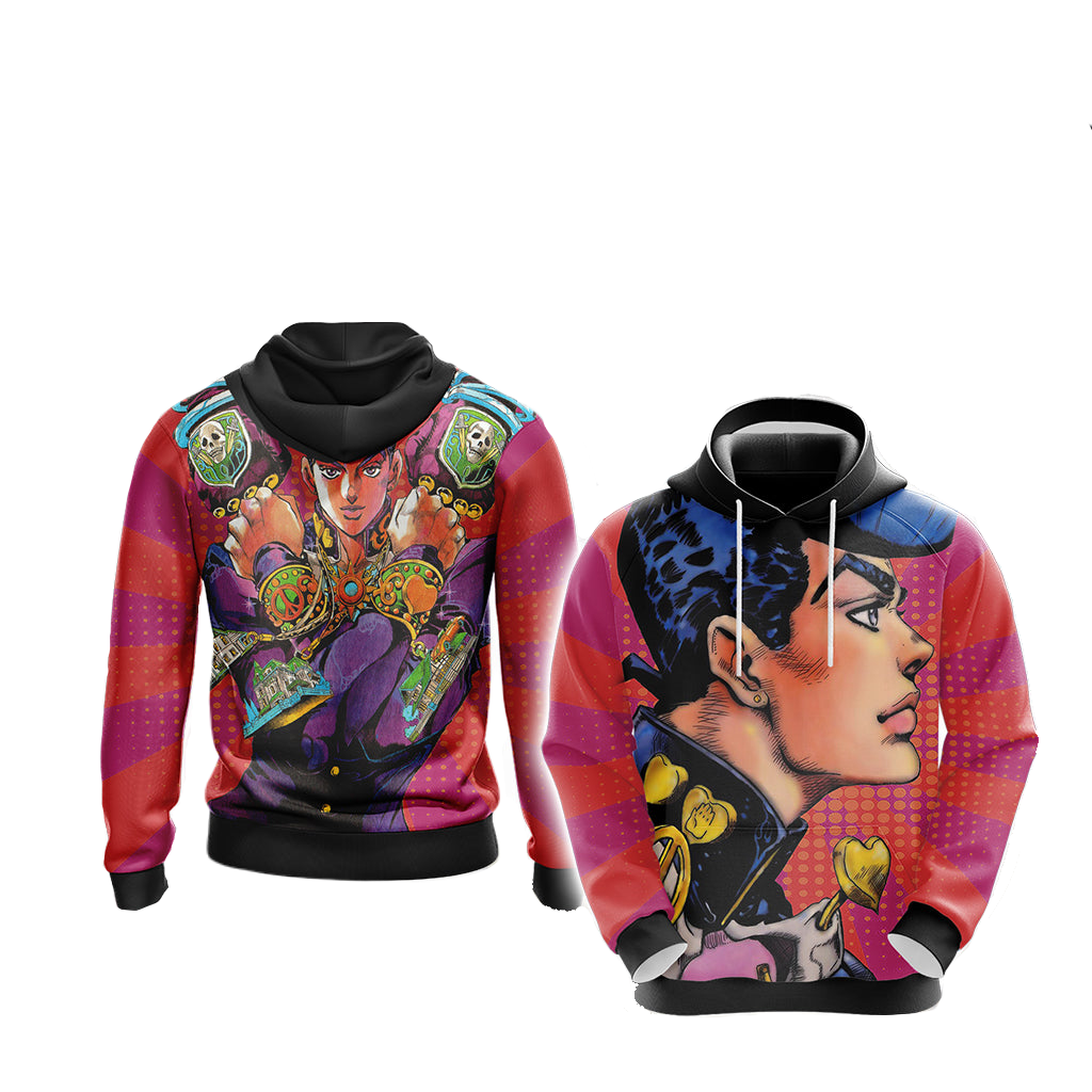 JoJos Bizarre Adventure Hoodie Jojos Bizarre Adventure Josuke Pose Graphic Hoodie Colorful Unisex