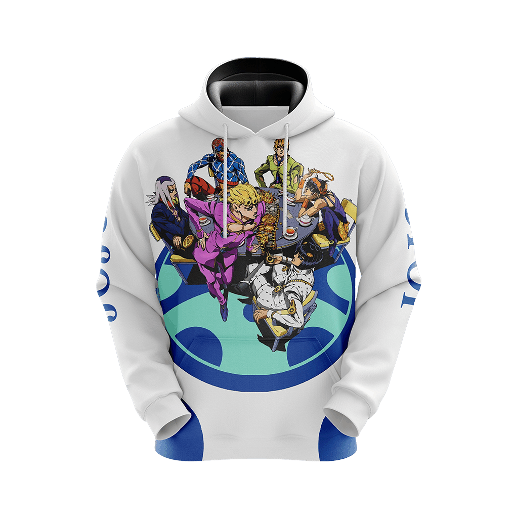 JoJos Bizarre Adventure Hoodie JoJos Bizarre Adventure Characters And Stands Hoodie White Unisex