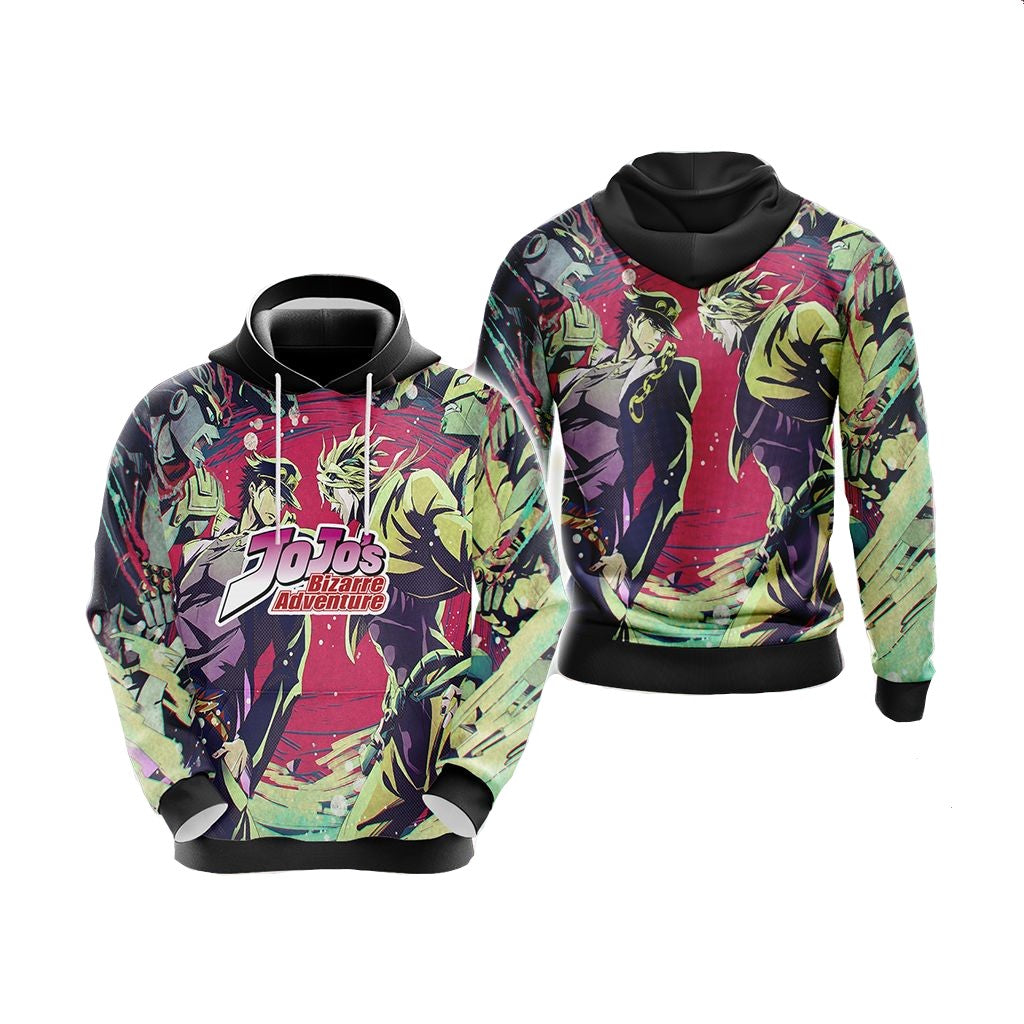 JoJos Bizarre Adventure Hoodie Jojo Fights Dio With His Stand Hoodie Colorful Unisex