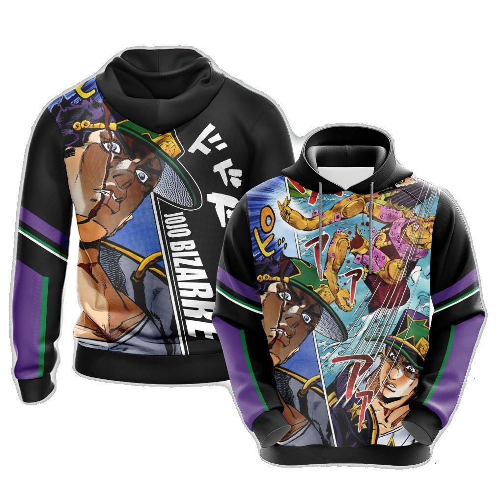 JoJos Bizarre Adventure Hoodie Jojos Bizarre Adventure Manga Style Hoodie Colorful Unisex