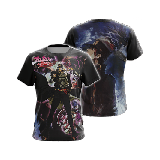 JoJos Bizarre Adventure T-shirt Jotaro Stardust Crusaders Star Platinum T-shirt Black Unisex