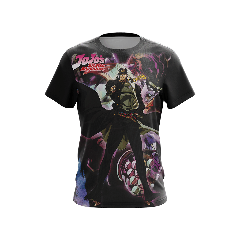 JoJos Bizarre Adventure T-shirt Jotaro Stardust Crusaders Star Platinum T-shirt Black Unisex