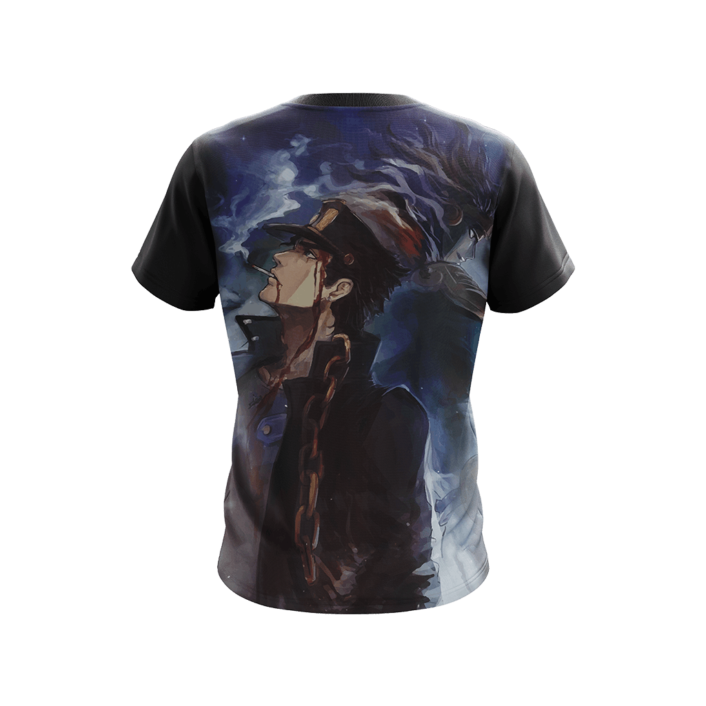 JoJos Bizarre Adventure T-shirt Jotaro Stardust Crusaders Star Platinum T-shirt Black Unisex