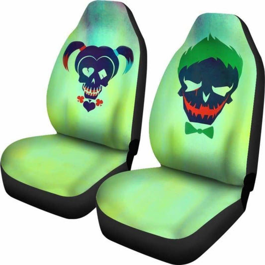 Joker Harley Quinn Car Seat Covers Joker And Harley Quinn Skulls Pattern Seat Covers