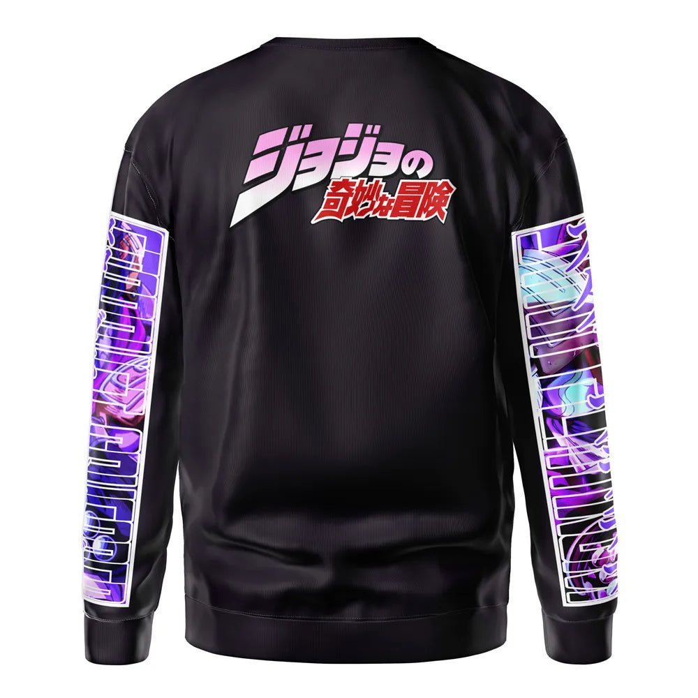 JoJo's Bizarre Adventure Sweatshirt Jotaro Kujo Character Graphic Sweatshirt Black Purple Unisex