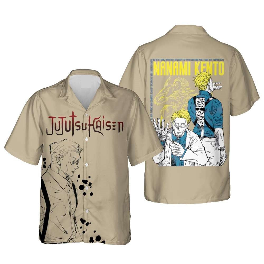 Jujutsu Kaisen Hawaii Shirt Kento Nanami Grade 1 Jujutsu Sorcerer Aloha Shirt Brown Unisex