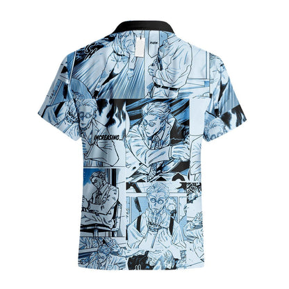 Jujutsu Kaisen Hawaii Shirt Kento Nanami Character Manga Style Pattern Aloha Shirt Blue Unisex