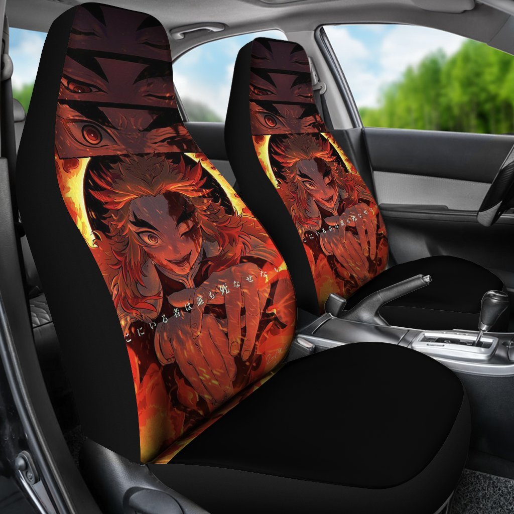 Demon Slayer Car Seat Covers Kyojuro Rengoku Fighting Seat Covers