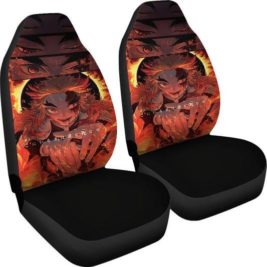 Demon Slayer Car Seat Covers Kyojuro Rengoku Fighting Seat Covers