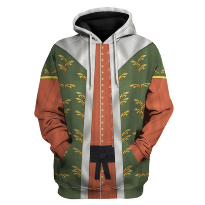 Historical Hoodie Celebi Mehmed Ottoman Empire Costume T-shirt Green Orange Unisex