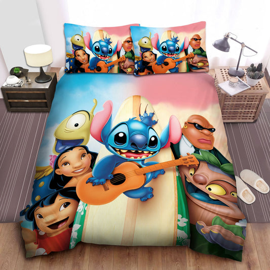 Lilo And Stitch Bedding Set Stitch And Friends Graphic Duvet Covers Colorful Unique Gift