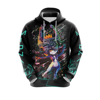 The Legend Of Zelda Hoodie Princess Midna Graphic T-shirt Black Green Unisex