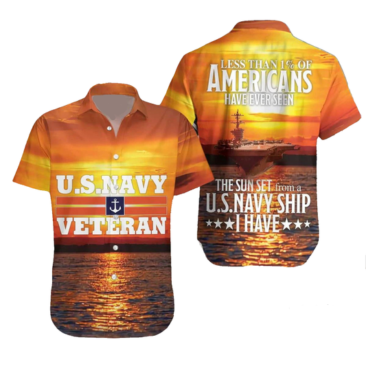 Veteran Hawaii Shirt Less Than 1 Percent Of Americans Aloha Shirt Orange Unisex