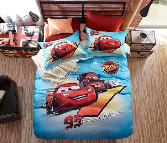 Cars Bedding Set DN Lightning McQueen And Friends Duvet Covers Colorful Unique Gift