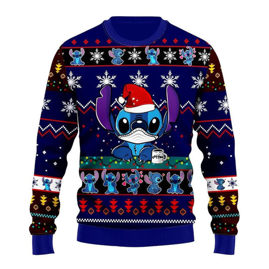 DN Stitch Sweatshirt Stitch Pattern Christmas Sweatshirt Blue Unisex