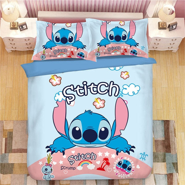 Lilo And Stitch Bedding Set DN Stitch Scrump Graphic Duvet Covers Colorful Unique Gift