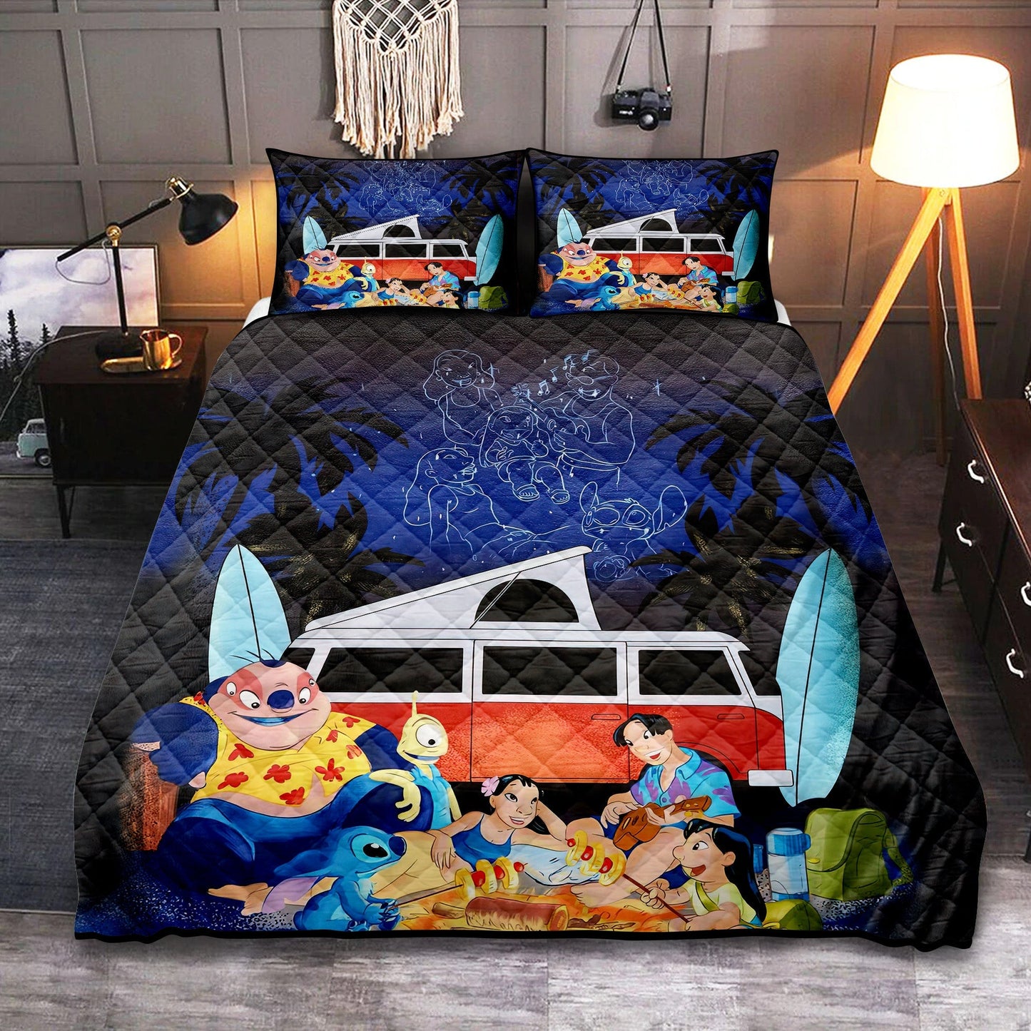 Lilo And Stitch Bedding Set Lilo And Stitch Family Camping Duvet Covers Colorful Unique Gift