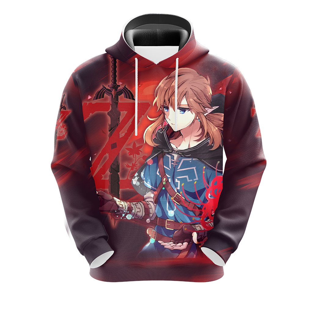 The Legend Of Zelda Hoodie Link With Winter Suit T-shirt Red Unisex