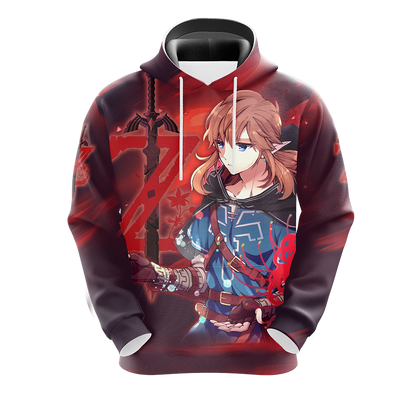 The Legend Of Zelda Hoodie Link With Winter Suit T-shirt Red Unisex