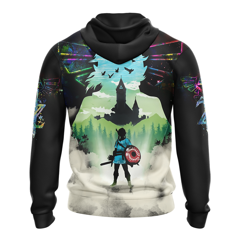 The Legend Of Zelda Hoodie Link With Bow Fighting T-shirt Black Blue Unisex