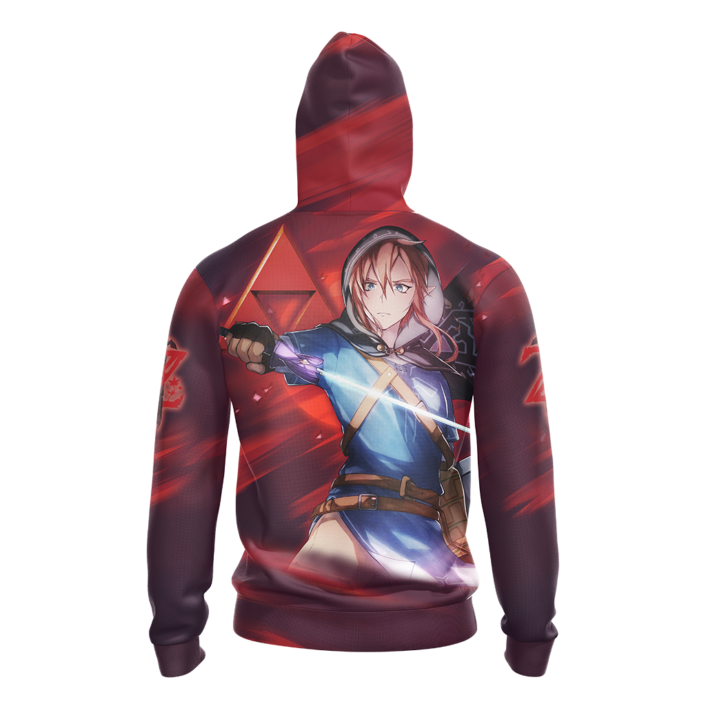 The Legend Of Zelda Hoodie Link With Winter Suit T-shirt Red Unisex