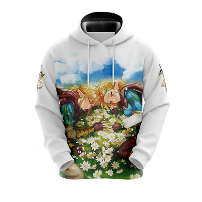 The Legend Of Zelda Hoodie Zelda And Link Graphic T-shirt White Unisex