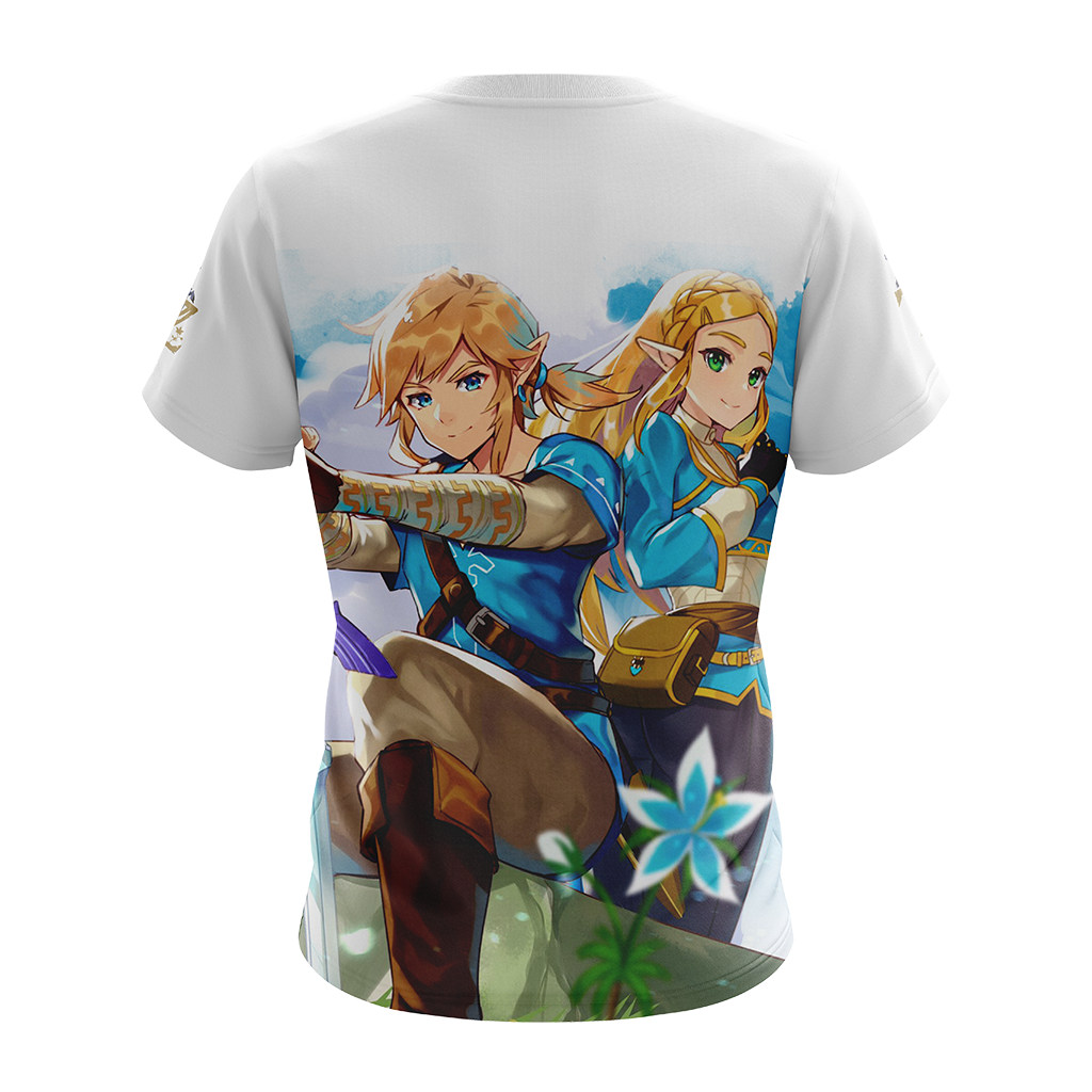 The Legend Of Zelda Hoodie Zelda And Link Graphic T-shirt White Unisex