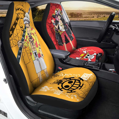 One Piece Car Seat Covers Luffy And Law One Piece Seat Covers