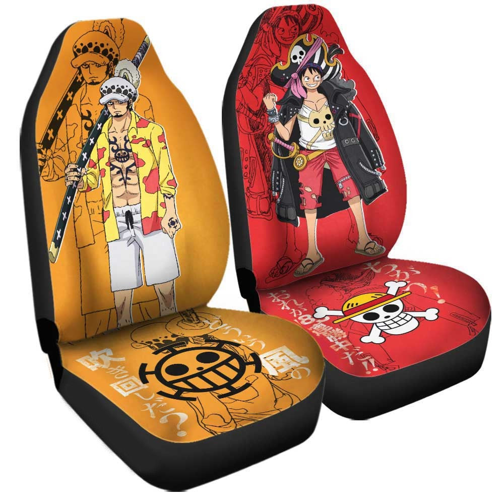 One Piece Car Seat Covers Luffy And Law One Piece Seat Covers